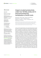 Impact on plant productivity under low-fertility sandy soil in arid environment by revitalization of lentil roots