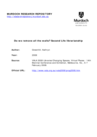 Do we remove all the walls? Second Life librarianship