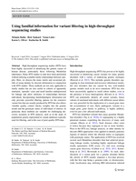Using familial information for variant filtering in high-throughput sequencing studies