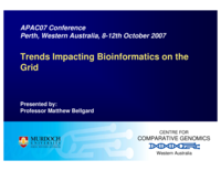 Trends impacting Bioinformatics on the grid