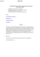 The effect of interactive program loyalty banners on television advertising avoidance