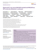 Plasma p217+tau versus NAV4694 amyloid and MK6240 tau PET across the Alzheimer's continuum