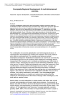 Composite Regional Development: A multi-dimensional exercise