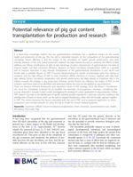 Potential relevance of pig gut content transplantation for production and research