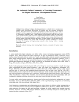 An authentic online community of learning framework for higher education: Development process