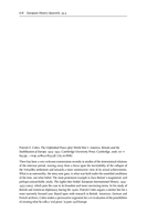 Book Review: Patrick O. Cohrs, The Unfinished Peace after World War I: America, Britain and the Stabilisation of Europe, 1919--1932, Cambridge University Press: Cambridge, 2006; xiv + 693 pp., 1 map; 9780521853538, 65.00 (hbk)