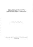 A Zen mechanic of the soul: Robert M. Pirsig's quest for enlightenment