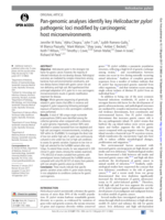 Pan-genomic analyses identify key Helicobacter pylori pathogenic loci modified by carcinogenic host microenvironments