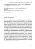 Toward sustainable management: Southern Africa's Afromontane, and Western Australia's jarrah forests