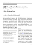 A QTL study on late leaf spot and rust revealed one major QTL for molecular breeding for rust resistance in groundnut (Arachis hypogaea L.)