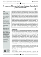 Prevalence of Salmonella in juvenile dogs affected with parvoviral enteritis