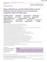 Plasma Aβ42/40 ratio, p‐tau181, GFAP, and NfL across the Alzheimer's disease continuum: A cross‐sectional and longitudinal study in the AIBL cohort