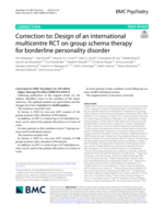 Correction to: Design of an international multicentre RCT on group schema therapy for borderline personality disorder