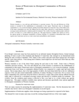 Reuse of wastewater in aboriginal communities in Western Australia