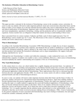 The inclusion of bioethics education in biotechnology courses