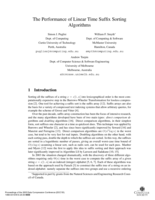 The performance of linear time suffix sorting algorithms