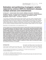 Estimation and partitioning of polygenic variation captured by common SNPs for Alzheimer's disease, multiple sclerosis and endometriosis