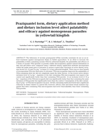 Praziquantel form, dietary application method and dietary inclusion level affect palatability and efficacy against monogenean parasites in yellowtail kingfish