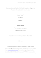 Group Interaction as the Crucible of Social Identity Formation: A Glimpse at the Foundations of Social Identities for Collective Action