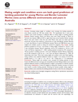 Mating weight and condition score are both good predictors of lambing potential for young Merino and Border Leicester Merino ewes across different environments and years in Australia