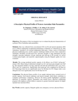A descriptive physical profile of Western Australian male paramedics