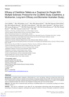 Efficacy of Cladribine Tablets as a treatment for people with Multiple Sclerosis: Protocol for the CLOBAS Study (Cladribine, a Multicenter, Long-term Efficacy and Biomarker Australian Study)