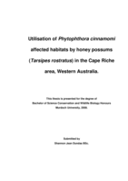 Utilisation of Phytophthora cinnamomi affected habitats by honey possums (Tarsipes rostratus) in the Cape Riche area, Western Australia