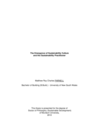 The emergence of sustainability culture and the sustainability practitioner