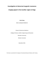 Investigation of abnormal magnetic resonance imaging signal in the tonsillar region of dogs