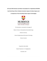 Life cycle GHG emissions and water consumption for a hypothetical 400 MW coal-fired power plant in Western Australia: Impacts of carbon capture and a comparison of two prevailing carbon capture technologies