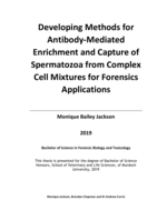 Developing methods for antibody-mediated enrichment and capture of spermatozoa from complex cell mixtures for forensics applications