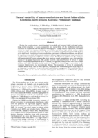 Natural variability of macro-zooplankton and larval fishes off the Kimberley, north-western Australia: Preliminary findings