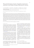 The potential impact of native Australian trypanosome infections on the health of koalas (Phascolarctos cinereus)