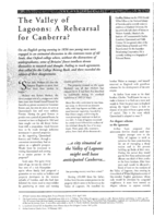 The Valley of Lagoons: A rehearsal for Canberra?