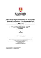 Smouldering combustion of biosolids from wastewater treatment plants (WWTPs)