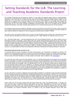 Setting standards for the LLB: The Learning and Teaching Academic Standards Project