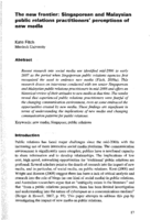 The new frontier: Singaporean and Malaysian public relations practitioners’ perceptions of new media