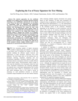 Exploring the use of fuzzy signature for text mining