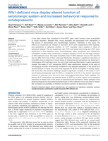 Wfs1-deficient mice display altered function of serotonergic system and increased behavioral response to antidepressants