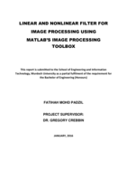 Linear and nonlinear filter for image processing using MATLAB's image processing toolbox
