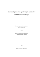 Carbon mitigation from agroforestry in salinized low rainfall farmland landscapes