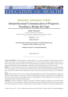 Interprofessional communication of prognosis: Teaching to bridge the gaps