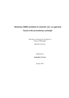 Reducing wildlife predation by domestic cats: An approachbased on the precautionary principle