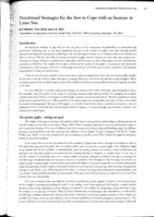 Nutritional strategies for the sow to cope with an increase in litter size