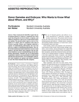 Donor gametes and embryos: who wants to know what about whom, and why?