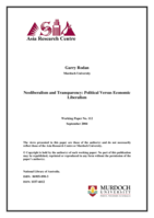 Neoliberalism and Transparency: Political Versus Economic Liberalism