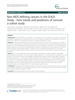 Non-AIDS defining cancers in the D:A:D Study - time trends and predictors of survival: A cohort study