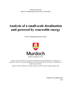Analysis of a small-scale desalination unit powered by renewable energy