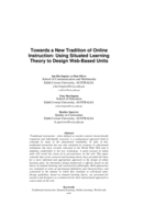 Towards a new tradition of online instruction: Using situated learning to design web-based units