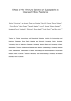 Effects of HIV-1 immune selection on susceptability to integrase inhibitor resistance